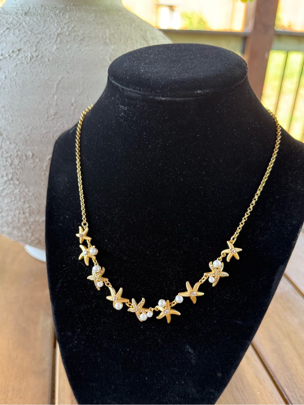 Kate Spade Sea Star Gold Pearl Necklace Brand New